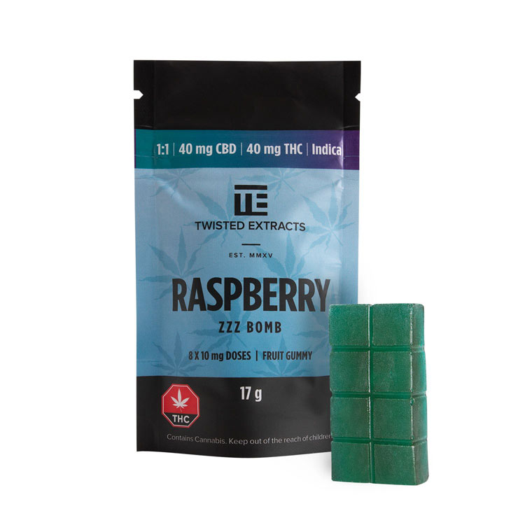 Twisted Extracts – CBD/THC Himbeer-Schlafbombe