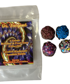 Dr. Feelgood – Kandierte Pilz-Schokoladen-Swirls