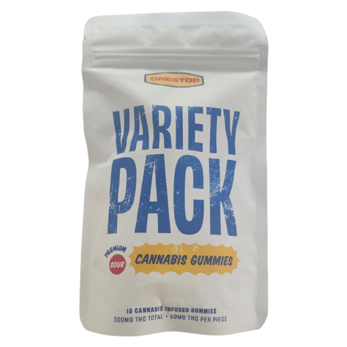 One Stop Sour Gummies – Sortenpackung